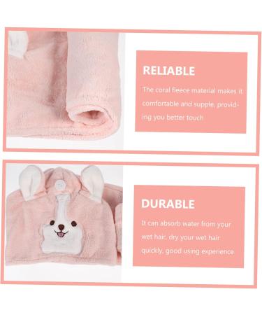 WOONEKY Cartoon Dry Hair Cap Caps Hair Bonnet Towel Bath Hat Adorable Dry Hair Hat Quick Drying Bath Cap Comfortable Drying Hat Coral Fleece Hair Hat Bath Water Absorbent Drying Hat Pink Pink 60x21cm - Buy Online on GoSupps.com