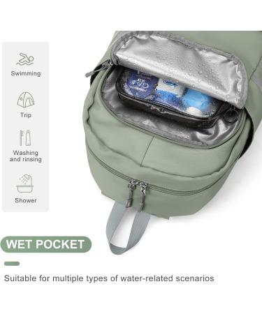 Coofay Women's Waterproof Gym Backpack with Shoe Compartment - Light Green - Buy Online on GoSupps.com