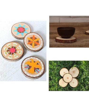 12 Pcs 3.5-4 inch Natural Wood Slices for DIY Crafts and Rustic Wedding Decoration - Buy Online on GoSupps.com