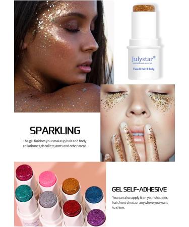 Waterproof Mermaid Face Glitter Stick - #07 Red Sparkling Body & Hair Glitter Gel for Makeup - Buy Online on GoSupps.com