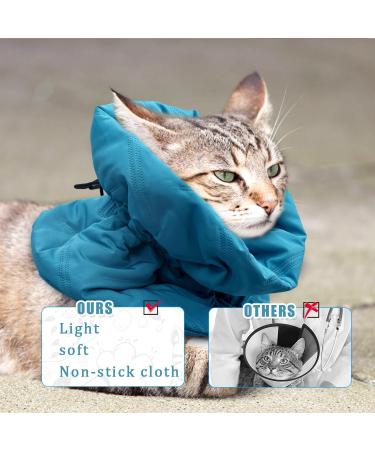 Cat Recovery Collar Soft Adjustable Cat Cone Collar Breathable Cat Neck Protector Elizabethan Collar Lightweight Waterproof Kitten Cone Alternative for Puppies Pets Stop Licking (S Blue) - Buy Online on GoSupps.com