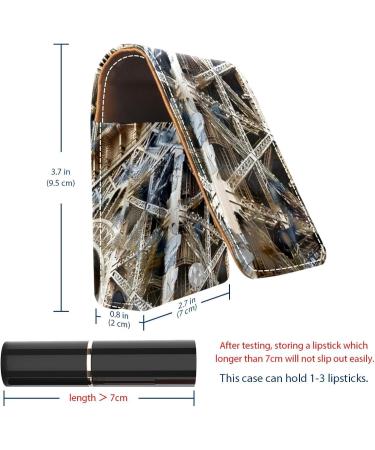 Travel Lipstick Organizer Case | Portable Makeup Bag with Mirror | Eiffel Tower Paris Watercolor Design - Buy Online on GoSupps.com