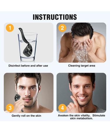 MISICH Beard Derma Roller for Men - 540 Titanium Microneedle Daily Use Beard Roller Black - Buy Online on GoSupps.com