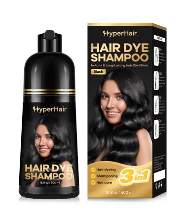 Black Hair Dye Shampoo Shampoo for Color Treated Hair Hair Dye Shampoo 3 In 1 Black Hair Dye Shampoo for Gray Hair for Women & Men Long Lasting & Coverage