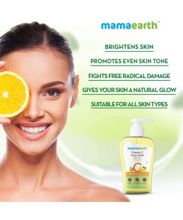 MAMAEARTH Vitamin C Face Wash | Illuminate & Exfoliate Skin | Gentle Turmeric Formula | Sulfate & Paraben Free | 8.45 Fl Oz (250ml - Buy Online on GoSupps.com