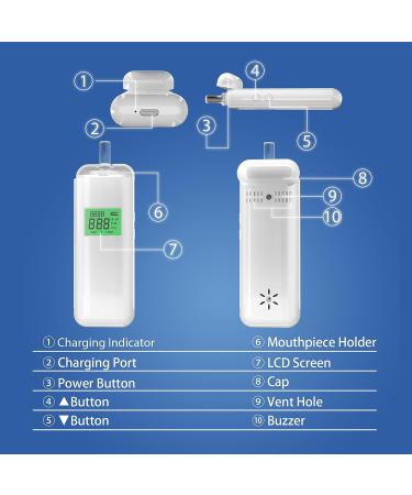 L&HE Professional-Grade Breathalyzer with HD LCD Display and Memory Function - Accurate Alcohol Tester for Home Parties - Buy Online on GoSupps.com