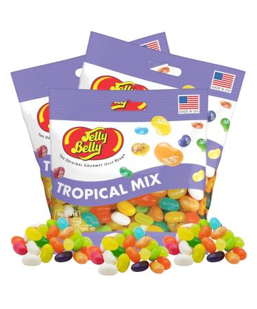 Jelly Belly Tropical Mix Gourmet Jelly Beans 3-Pack Bundle - Christmas & Holidays Candy - Vegan Candy Dairy Free Snacks Kosher Candy Gluten Free Bulk Candy Stocking Stuffers for Teens