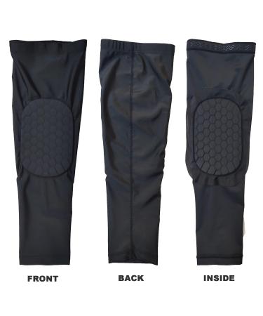 Full Knee Calf Padded Compression Leg Sleeve - Thigh Support Gear for Football Basketball Soccer & More | Youth & Adult | 1001BL Large Black - Buy Online on GoSupps.com