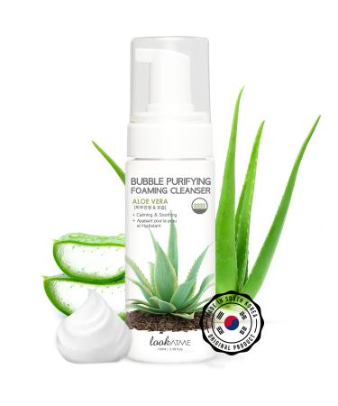 Aloe Vera Face Wash (150 ml/5.07 oz)  Foaming Facial Cleanser for Acne  Korean Foam Cleanser Face Wash for Women  Mens  Dry Skin Hydrating Cleanser for Sensitive Skin  Gentle Foaming Face Cleanser Low pH Aloe Vera 5.07 F...