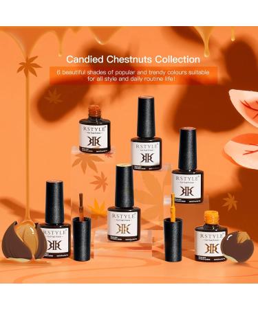 RSTYLE Gel UV Nail Polish 6 Colours 6 ml Popular Reddish Brown UV Nail Polish Set Colour Gel for Gel Nails Nail Polish Shiny Shellac Nail Polish Soak Off UV LED Nails Brown chestnut - Buy Online on GoSupps.com