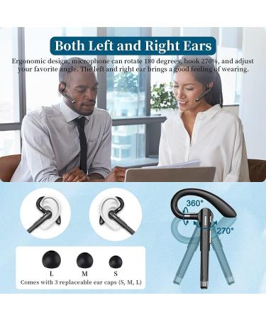 XVV Bluetooth Headset with Charging Case - Hands-Free Single Earpiece for Cellphone - V5.2 Bluetooth Headphone for Business Trucker - iOS & Android Compatible - YYK520-1Case - Buy Online on GoSupps.com