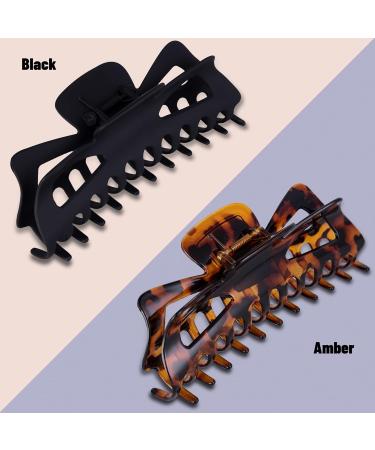 Antmoilios Extra Large Claw Clips for Thick Hair - 6.3 Inch Strong Hold Matte Jumbo Accessories - 4 Pack (Black Amber) - Perfect for Women with Long Curly Hair - Buy Online on GoSupps.com