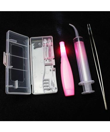 Earlywish Tonsil Stone Removing Tool Pick LED Light w/Box + Irrigation Syringe+ Clip for Home Oral Clean (Pink) - Buy Online on GoSupps.com