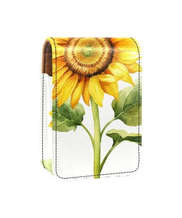 Lipstick Case Leather Lip Gloss Lipstick Organizer with Mirror Mini Lipstick Holder Bag Autumn Flower Art A139u8bhlr