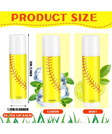 Suttmin 24 Pcs Softball Lip Balm for Softball Theme Party Bulk Gifts Beeswax Moisturizing Lip Balm Vanilla Flavor Plumping for Team Men Women Sports Lovers - Buy Online on GoSupps.com