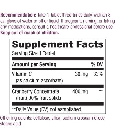 Nature's Way Standardized Cranberry 60 Count - 90% Fruit Solids, Gluten Free & Vegetarian - Buy Online on GoSupps.com