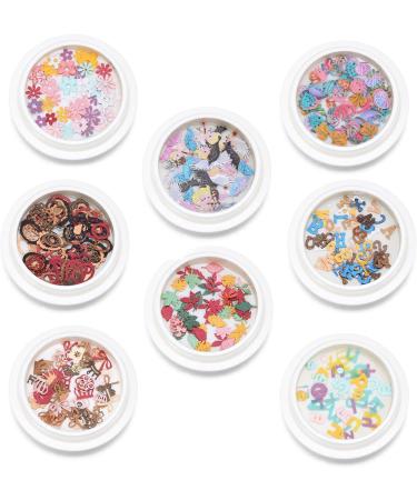 8 Boxes DIY Manicure Wood Pulp Flakes Romantic Rose Glitter Flakes Holographic Nail Art Sequins Nail Paillettes Ultrathin - Buy Online on GoSupps.com