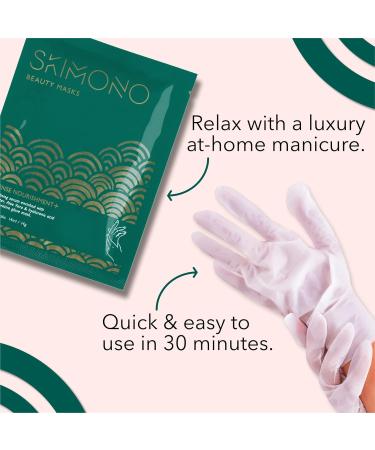 SKIMONO Luxury Hydrating Hand Mask Gloves - Shea Butter and Aloe Infused Moisturising Treatment for Dry Hands - Collagen Hyaluronic Acid - 4 Pairs - Buy Online on GoSupps.com