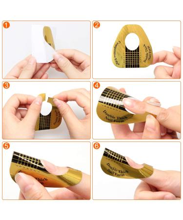 AHIER Nail Forms 500PCS - Gold Horseshoe Nail Extension Tips for Acrylic/UV Gel Nails - Buy Online on GoSupps.com