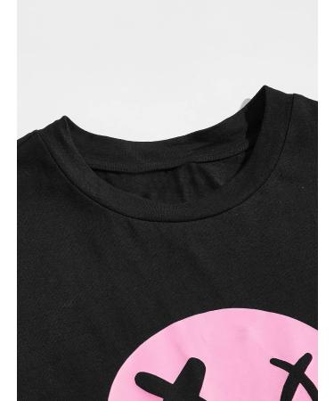 Romwe Men's Graphic Print T Shirt and Shorts Set - Black/Pink, Medium - Buy Online on GoSupps.com