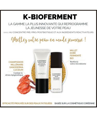 Atashi | Youth Reactivating Ritual Chest | K-Bioferment Therapy Cream + Luxury Therapy Serum + Radiant Skin Antifatigue | Balance the microbiome and improve texture | 50 ml + 30 ml - Buy Online on GoSupps.com
