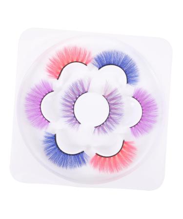 minkissy 4 Pairs Colorful 3d False Eyelashes 4 Pairs for Stage Makeup Mixed Color Soft Imitation Eyelashes (-10) 3d Fake Lashes Fake Eyelashes Colored False Eyelashes Miss Curly