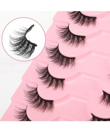 Gjinxi 10 Pairs Half Lashes Natural Looking Cat Eye Lashes Accent Eyelashes False Eyelashes 3D Fake Lashes Natural False Lashes False Eye Lashes Soft Fluffy Lashes - Buy Online on GoSupps.com