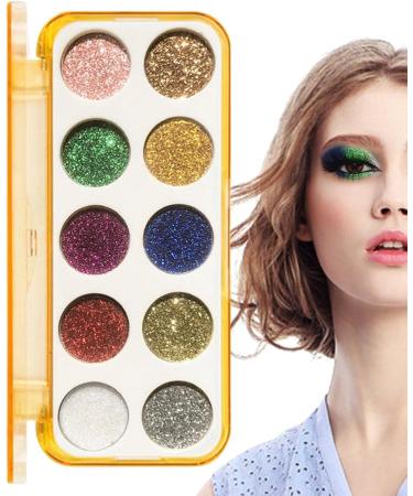 Eyeshadow Palette - 10 Shades Highly Pigmented Eyeshadow | Eye Shadow Makeup Pallet High Pigmented Matte Shimmer Make up Kit for Women Girls Shzons 01# Glitter Plate - Buy Online on GoSupps.com