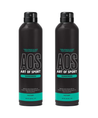 Art of Sport Sunscreen Spray SPF 50 UVA/UVB Protection Water Resistant Victory Eucalyptus Scent 7 oz 2 pack