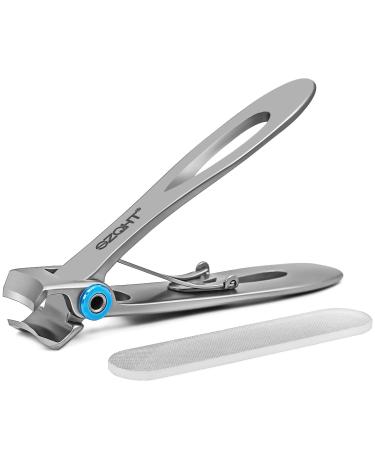 Nail clippings for thick nails - over 15 mm wide cheek opening robust toenail clippers for thick nails fingernail clippers with nail files better for older people men (silver)