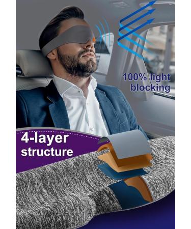 Comfortable Cotton Sleep Eye Mask - Aromatherapy 3D Blackout Mask with Adjustable Velcro Closure for Travel & Sleeping - Ultra Soft Grey - Buy Online on GoSupps.com