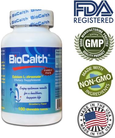 BioCalth Chewable L-Threonate Calcium Tablets - Strawberry Flavor - Buy Online on GoSupps.com