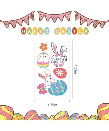 Easter Temporary Tattoos for Kids - Bunny Egg Rabbit Flower Butterflies Stickers - 10 Sheets - Easter Party Supplies & Decorations - Buy Online on GoSupps.com