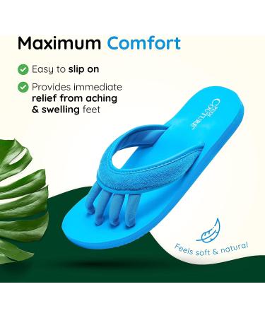 Pedi Couture Women's Pedicure Sandals - Turquoise Toe Separator Slippers - Buy Online on GoSupps.com