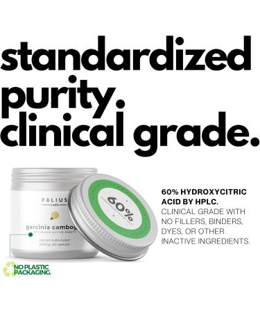 FOLIUS LABS Pure Garcinia Cambogia Extract Supplement 500mg - 100% Natural HCA Extract Concentrated to 60% - Supports Healthy Digestion and Metabolism - 60 Capsules - Buy Online on GoSupps.com
