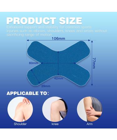 Buy Kinetic Tape for Joint Support & Muscle Pain Relief - Waterproof Anti-Allergenic Blue Pre-Cut Kinesiology Tape - International Shipping Available - Buy Online on GoSupps.com