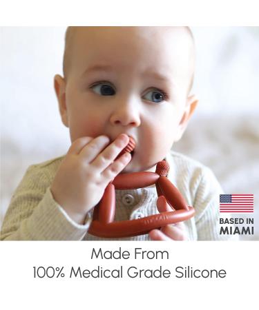 Smooch Rocking Teething Toys for Babies 0-6 Months - Silicone Baby Teether for Teething Relief (Light Blue+Amber) - Buy Online on GoSupps.com