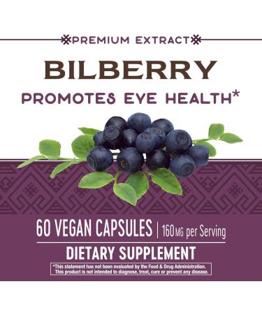 Nature's Way Bilberry 160 mg - 60 Vegan Capsules for Eye Health - Buy Online on GoSupps.com