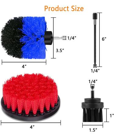 20 Pcs Drill Brush Attachment FONSWEA Drill Brush Set with Power Scrubber Brush Scrub Pads and Sponge Kit with Extend Attachment for Tiles Corners Kitchen Car Cleaning Carpet Bathroom Shower 20 pieces - Buy Online on GoSupps.com
