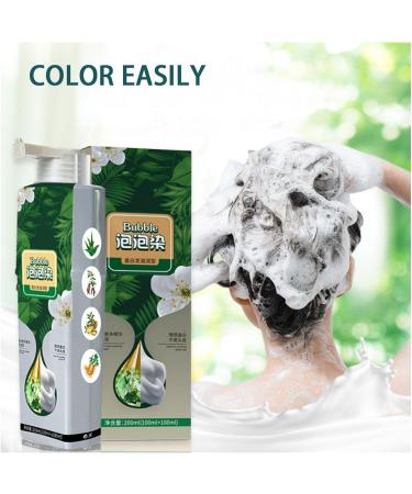 Natural Plant Hair Dye Plant Based Hair Dye 100ml Bubble Plant Hair Dye Plant Based Hair Dye for Gray Hair Coverage Hair Color for Men Women Hair Dyeing Cream Black - Buy Online on GoSupps.com