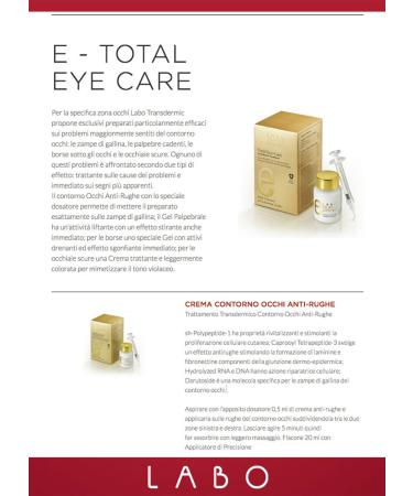 LABO Transdermic E Total Eye Care Cream - 20ml Anti-Wrinkle Precision Applicator - Buy Online on GoSupps.com
