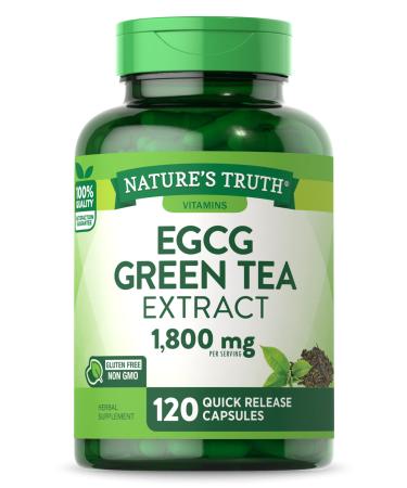 Nature's Truth EGCG Green Tea Extract | 1800mg | 120 Capsules | Non-GMO & Gluten Free Supplement | Standardized 45% EGCG
