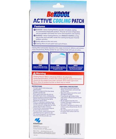 BeKoool Active Cooling Patch 4 Count - Cooling Relief for Strenuous Activities - Buy Online on GoSupps.com