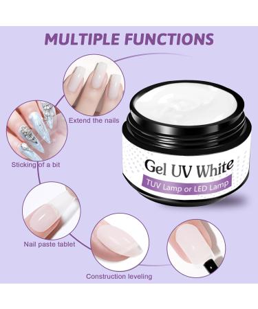UV Nagelgel 15g*2 - Sealing & Assembly Gel for Nail Extensions Solid Color & Poly Gel for Nail Art - White - Buy Online on GoSupps.com