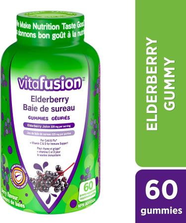 Vitafusion Elderberry Gummy Supplements 225mg Zinc/day 60 Count - Buy Online on GoSupps.com