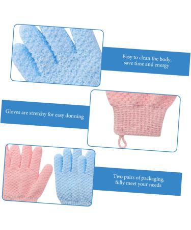 Healvian 4 Pcs Bath Scrub Gloves | Body Exfoliating Shower Scrubber Set - Buy Online on GoSupps.com