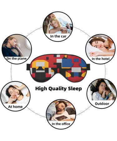 Unisex Sleep Eye Mask - Red Yellow Blue Black Print | Soft Comfort Eye Shade for Travel Yoga & Shift Work - Buy Online on GoSupps.com