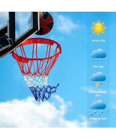 Mr Warm Outdoor 2023 Upgraded Heavy Duty Basketball Net Replacement - All Weather Anti Whip Net for Basketball Hoop - Red White Blue - 12 Loops - Buy Online on GoSupps.com