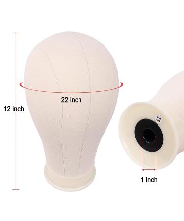 MapofBeauty 22 Inch Canvas Block Head Wig Stand for Wig Making & Styling (Beige) - Buy Online on GoSupps.com