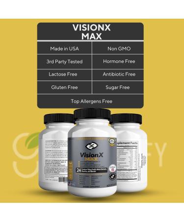 GREENVIFY VisionX Maximum Strength Eye Health Supplement 24 Premium Vision Herbal Extracts Vitamins Minerals 60 Capsules 30-Day Supply (2) - Buy Online on GoSupps.com